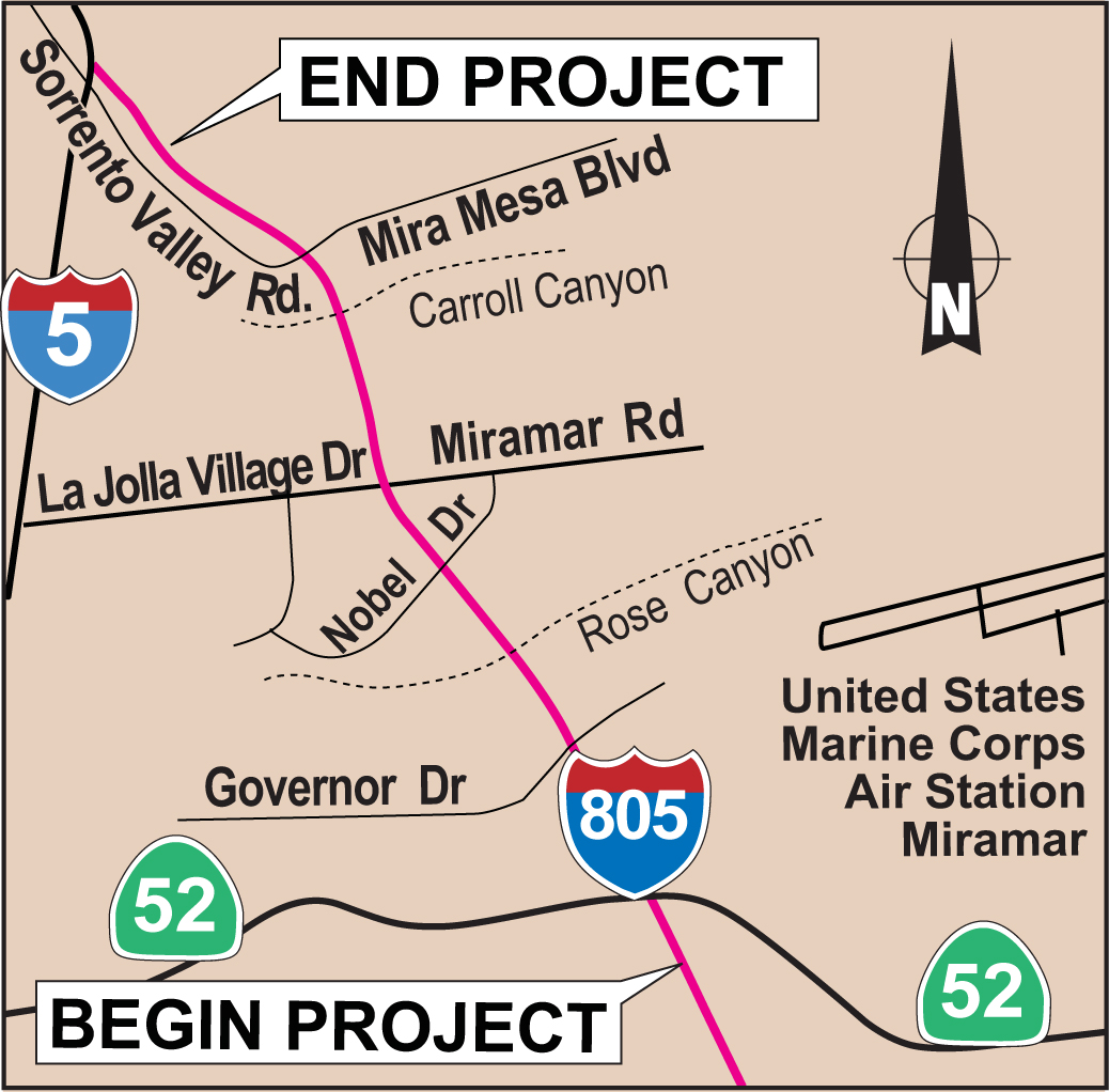 I-805 North Project Map