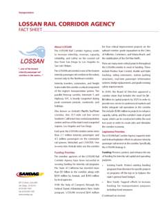View LOSSAN Rail Corridor Agency Fact Sheet