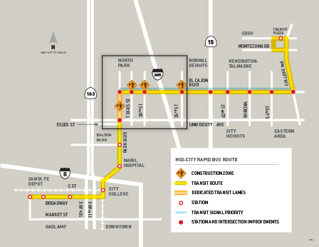 Mid-City Rapid Construction Map